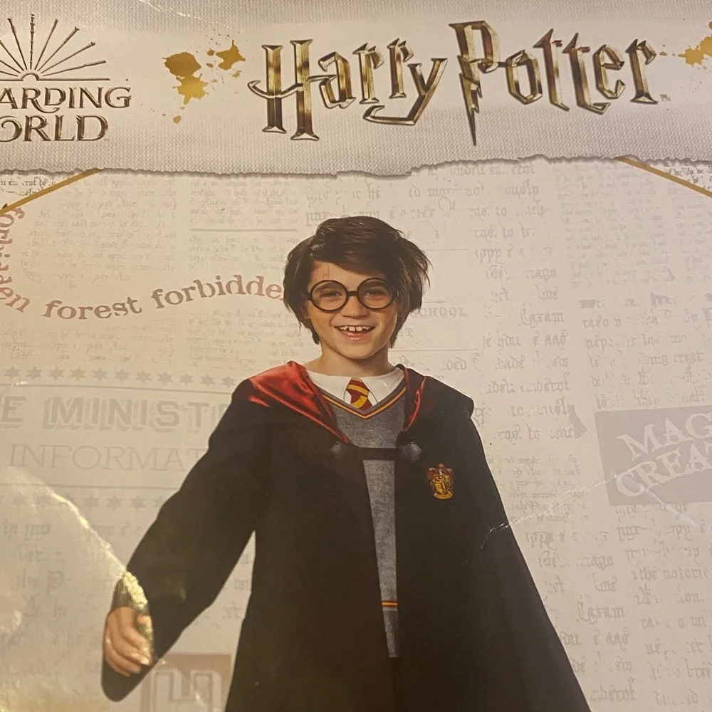 Harry Potter Gryffindor Black Wizard Costume with Red Accents - Picture 2 of 6